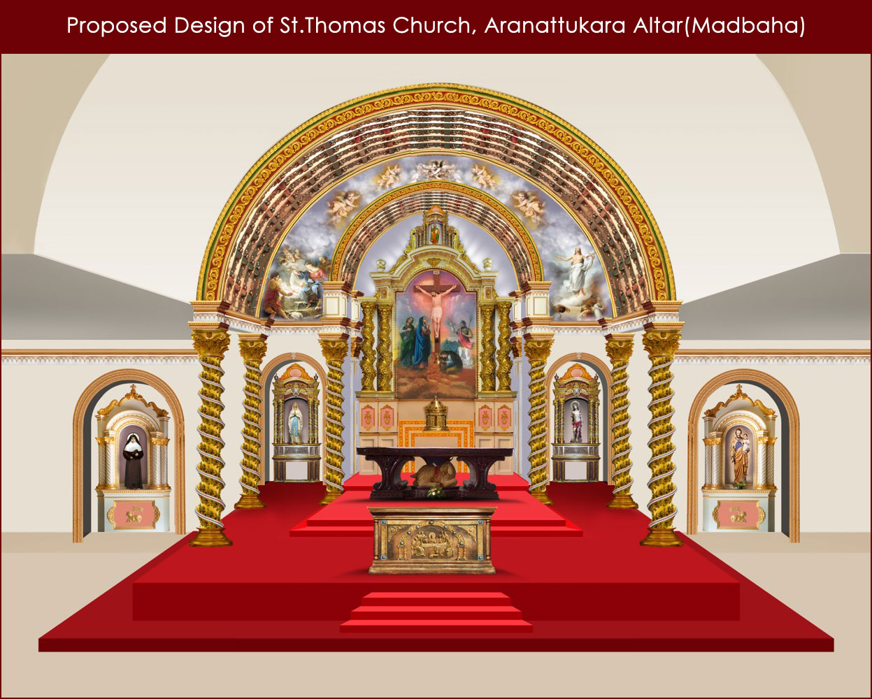 Proposed Design Of St.Thomas Church, Aranattukara Altar(Madbaha)